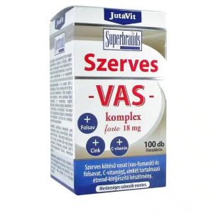   JutaVit Szerves Vas-komplex Forte 18mg filmtabletta – 100db